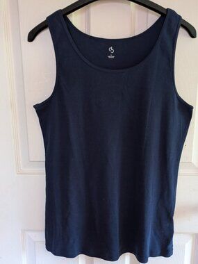 Navy scoop neck tank top size L